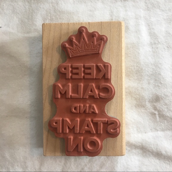 New Wooded Keep Calm and Stamp on Rubber Stamp - Picture 2 of 3